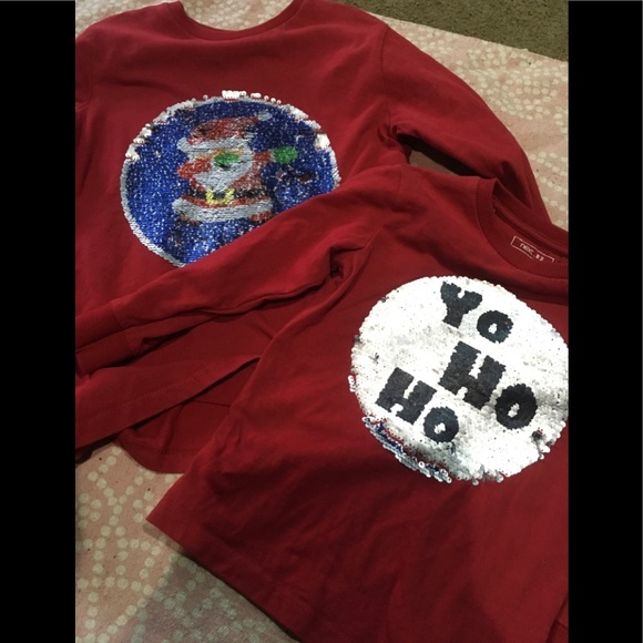 next Shirts & Tops Boys Sequin Flip Santa Shirts Christmas Poshmark